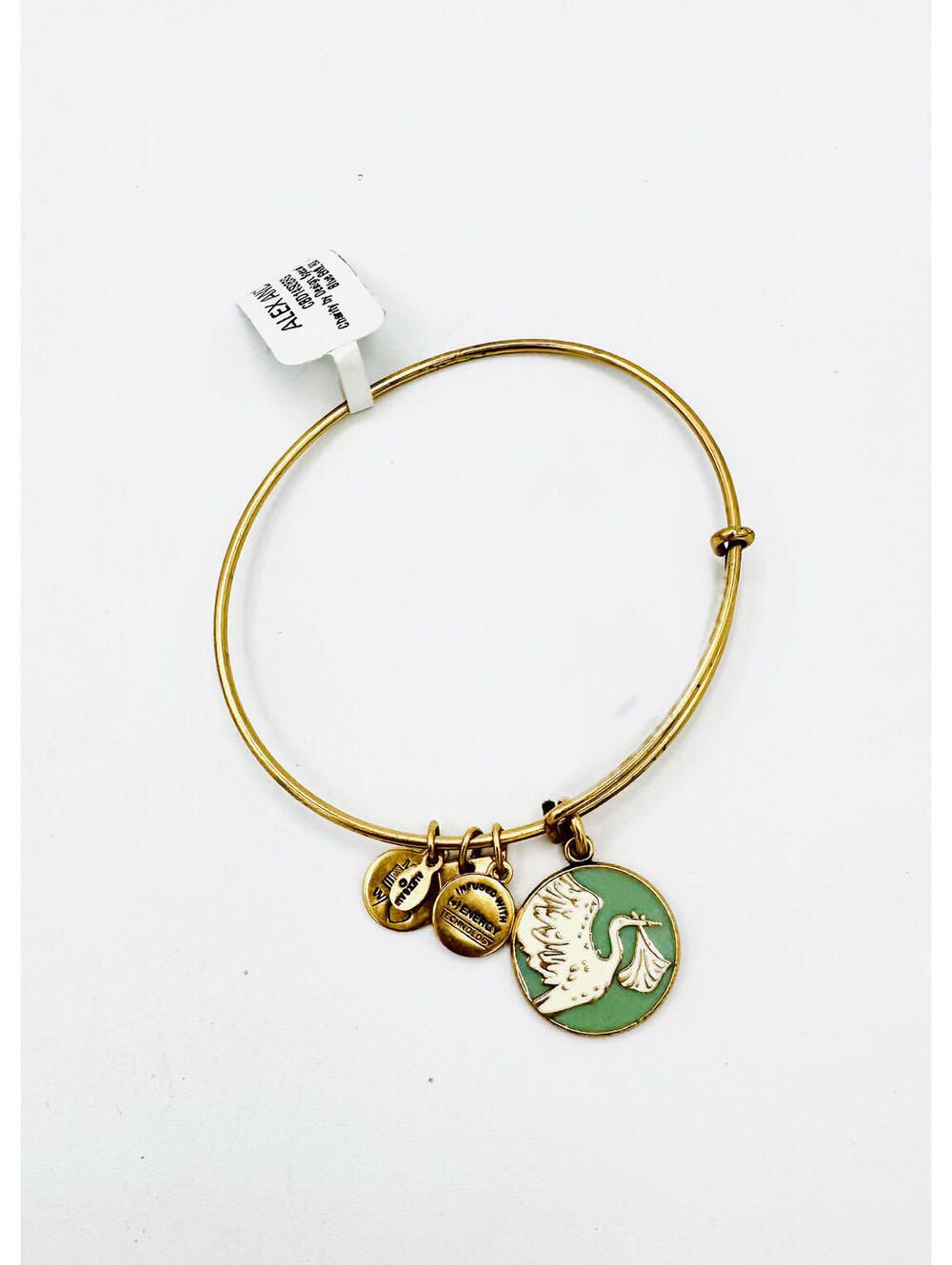 Alex and Ani NWT in box adjustable gold tone "Special Delivery" bangle - Picture 3 of 5